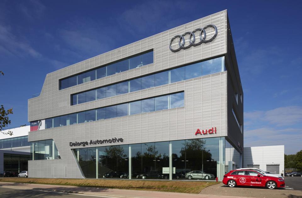 delorge business park hasselt volkswagen audi nieuwbouw garage bouwbedrijf mathieu gijbels limburg oudsbergen