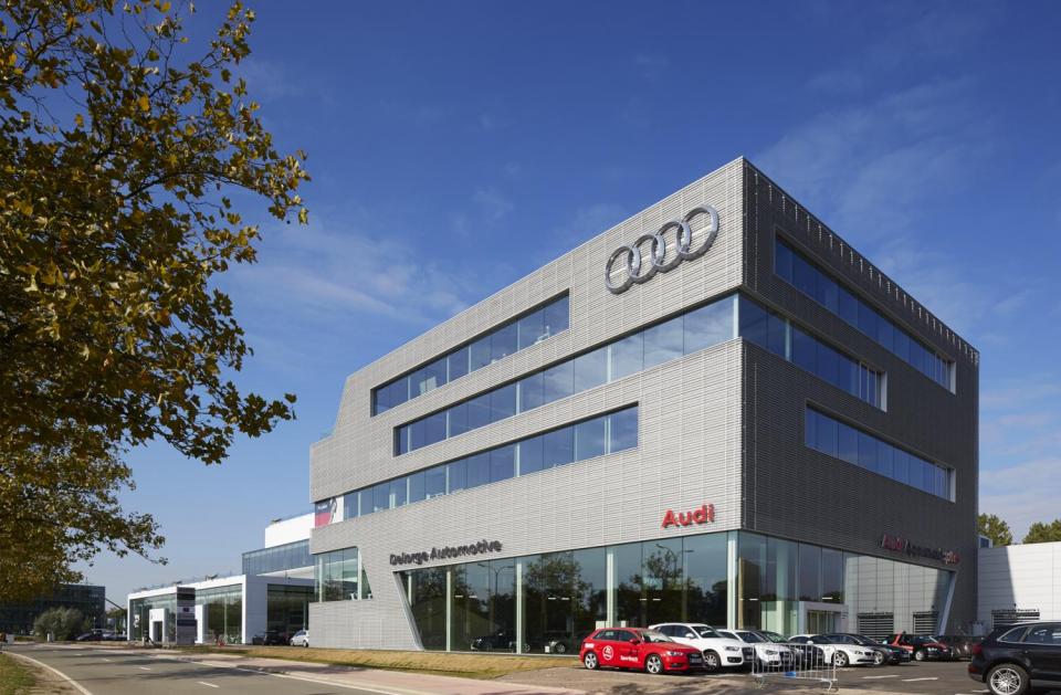 delorge business park hasselt volkswagen audi nieuwbouw garage bouwbedrijf mathieu gijbels limburg oudsbergen