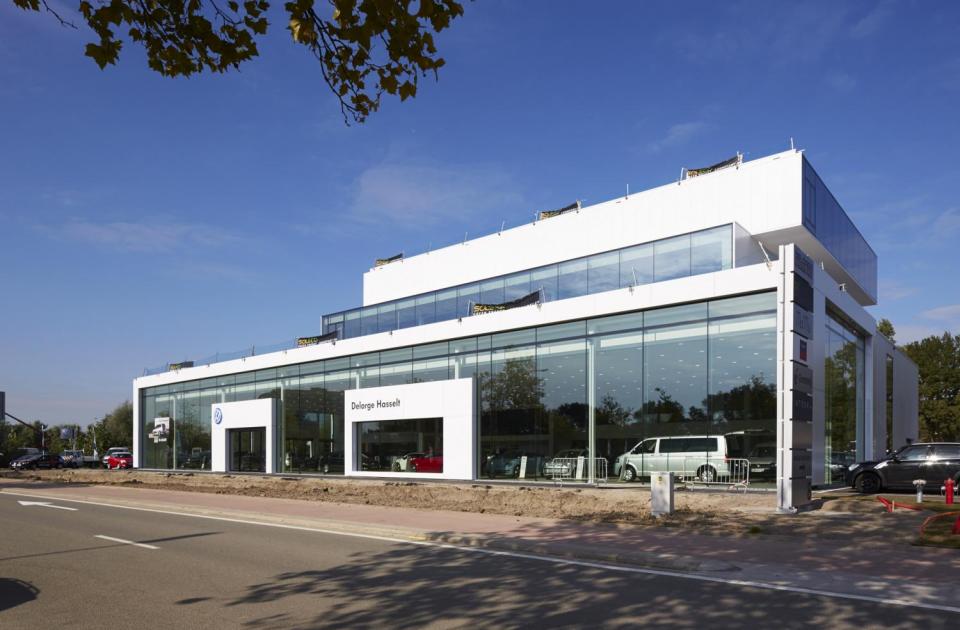 delorge business park hasselt volkswagen audi nieuwbouw garage bouwbedrijf mathieu gijbels limburg oudsbergen