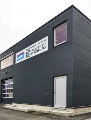 carrosserie bedrijf de schrijver ursel auto renovatie uitbreiding gebouw bouwbedrijf mathieu gijbels limburg oudsbergen
