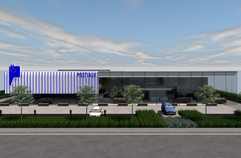Volvo Postiaux, garage, Mathieu Gijbels, Oudsbergen, Schoten, garagebouw, nieuwbouw, garagebedrijf, brecht