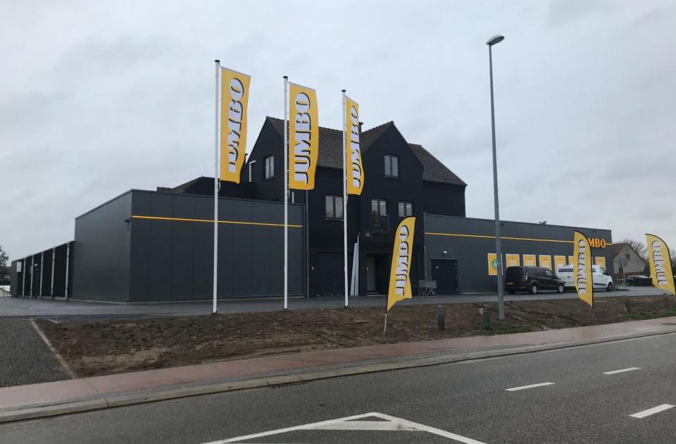 Jumbo, Sint-Lambrechts-Herk, Sint-Truidersteenweg, Renovatie, Uitbreiding, supermarkt, Mathieu Gijbels
