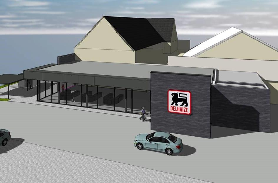 AD Delhaize koersel, winkelpand, uitbreiding winkelpand, renovatie, mathieu gijbels, winkelruimte, retail bouw