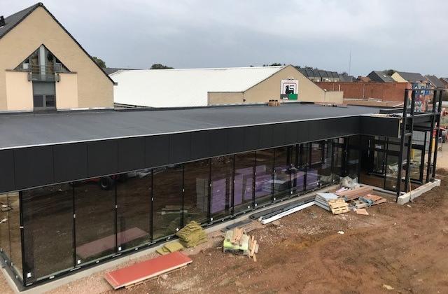AD Delhaize koersel, winkelpand, uitbreiding winkelpand, renovatie, mathieu gijbels, winkelruimte, retail bouw