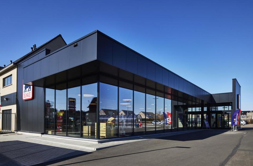 AD Delhaize koersel, winkelpand, uitbreiding winkelpand, renovatie, mathieu gijbels, winkelruimte, retail bouw