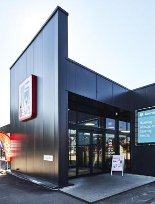 AD Delhaize koersel, winkelpand, uitbreiding winkelpand, renovatie, mathieu gijbels, winkelruimte, retail bouw