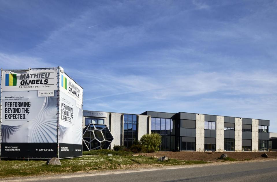 Armacell, nieuwbouw, mathieu gijbels, kantoorbouw, kantoorgebouw, bedrijfsgebouw bouwen, betonbouw, staalbouw, renovatie
